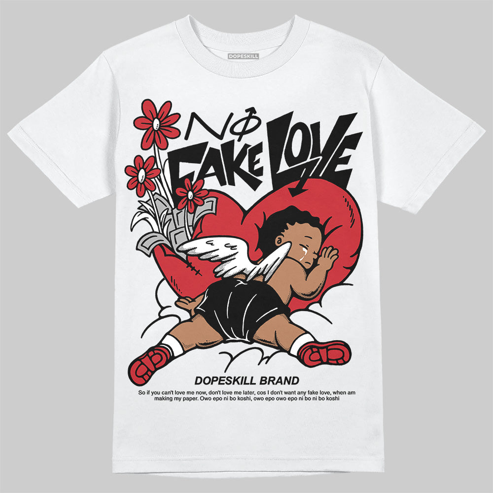 Bred 11s DopeSkill T-Shirt No Fake Love Graphic