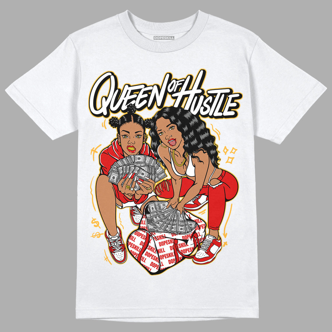 Dunk Low Gym Red DopeSkill T-Shirt Queen Of Hustle Graphic