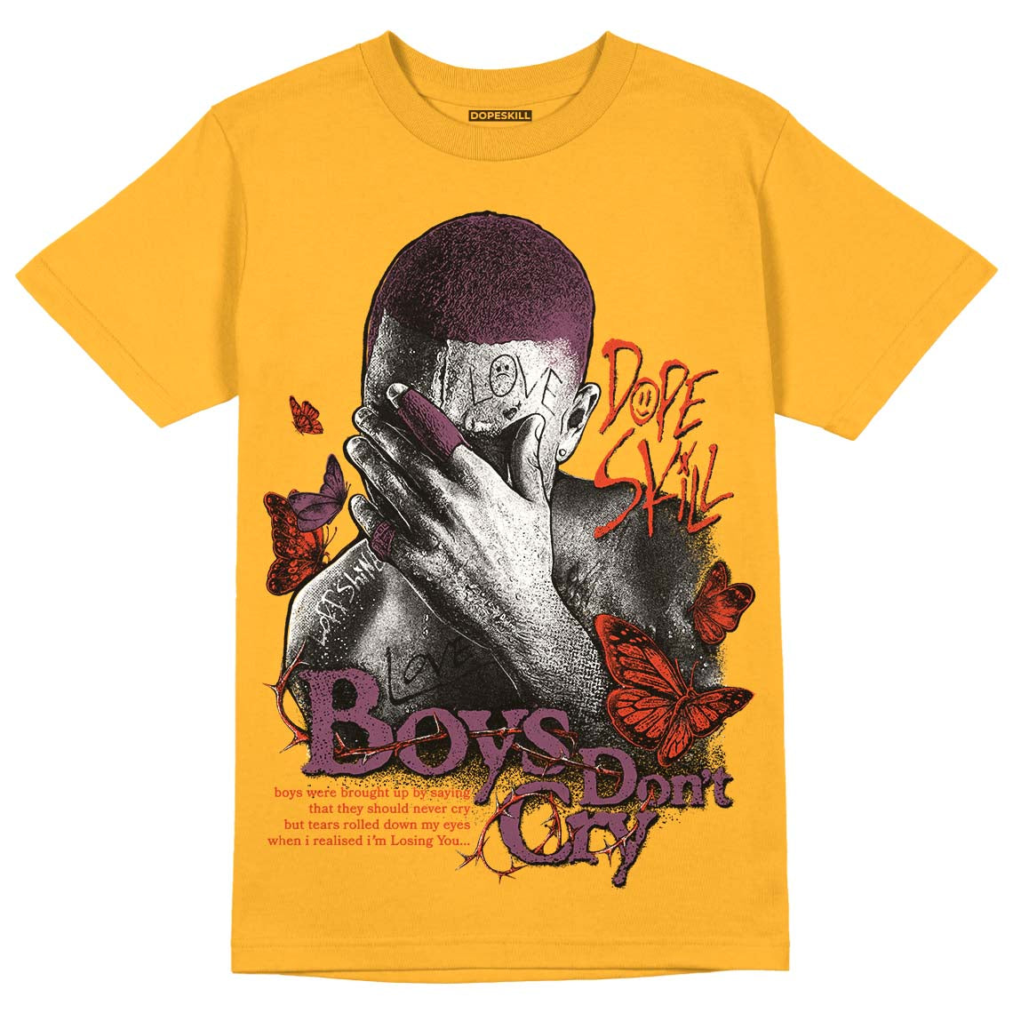 Brotherhood 1s High OG DopeSkill University Gold T-shirt Boys Don't Cry Graphic