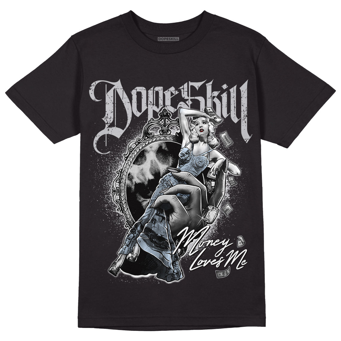 Cement Grey 11s DopeSkill T-Shirt Money Loves Me Graphic