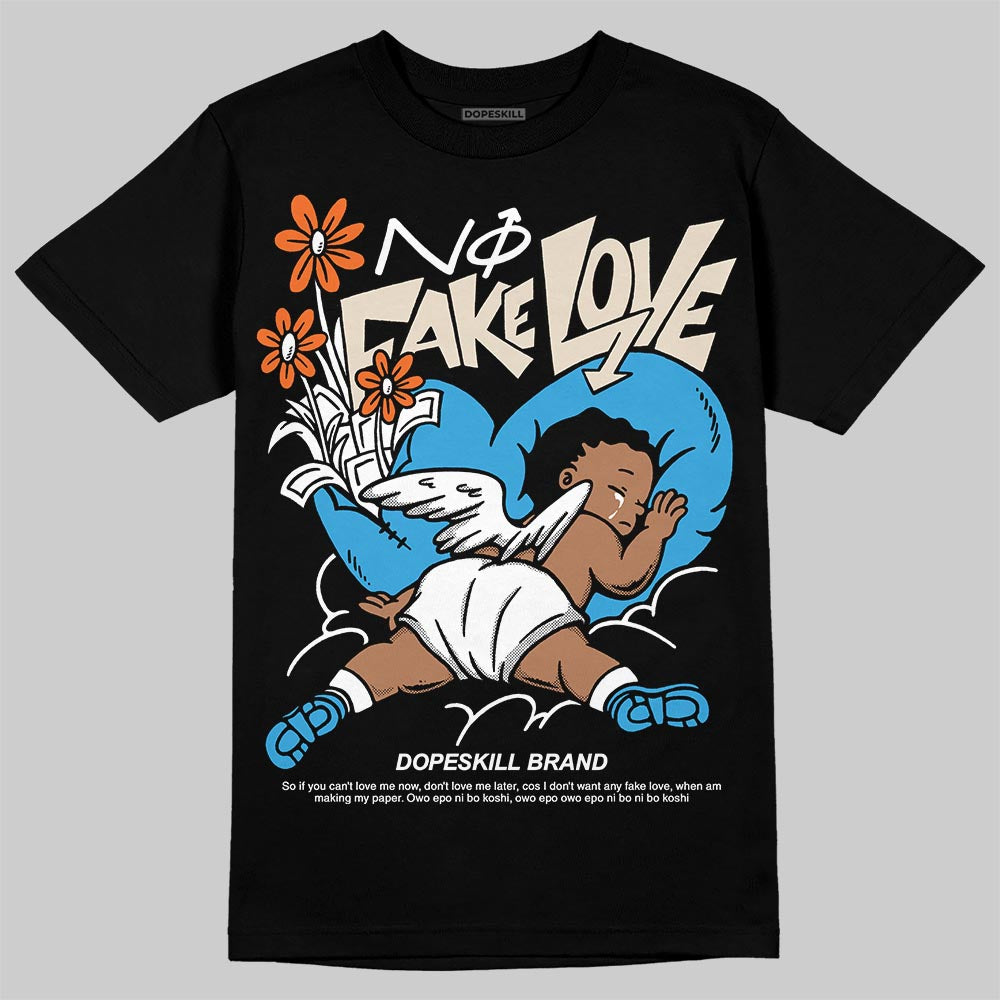 UNC Reimagined 1s DopeSkill T-Shirt No Fake Love Graphic
