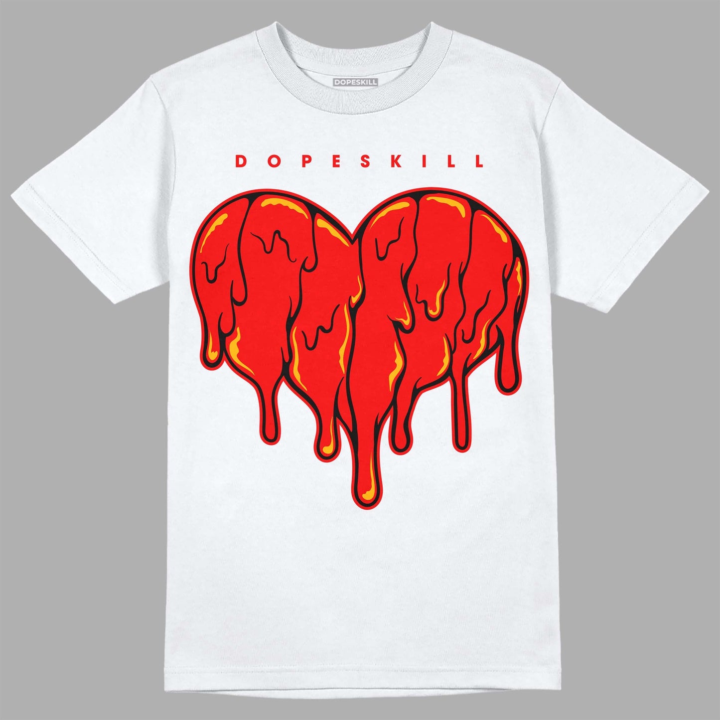 Red Collection DopeSkill T-Shirt Slime Drip Heart Graphic