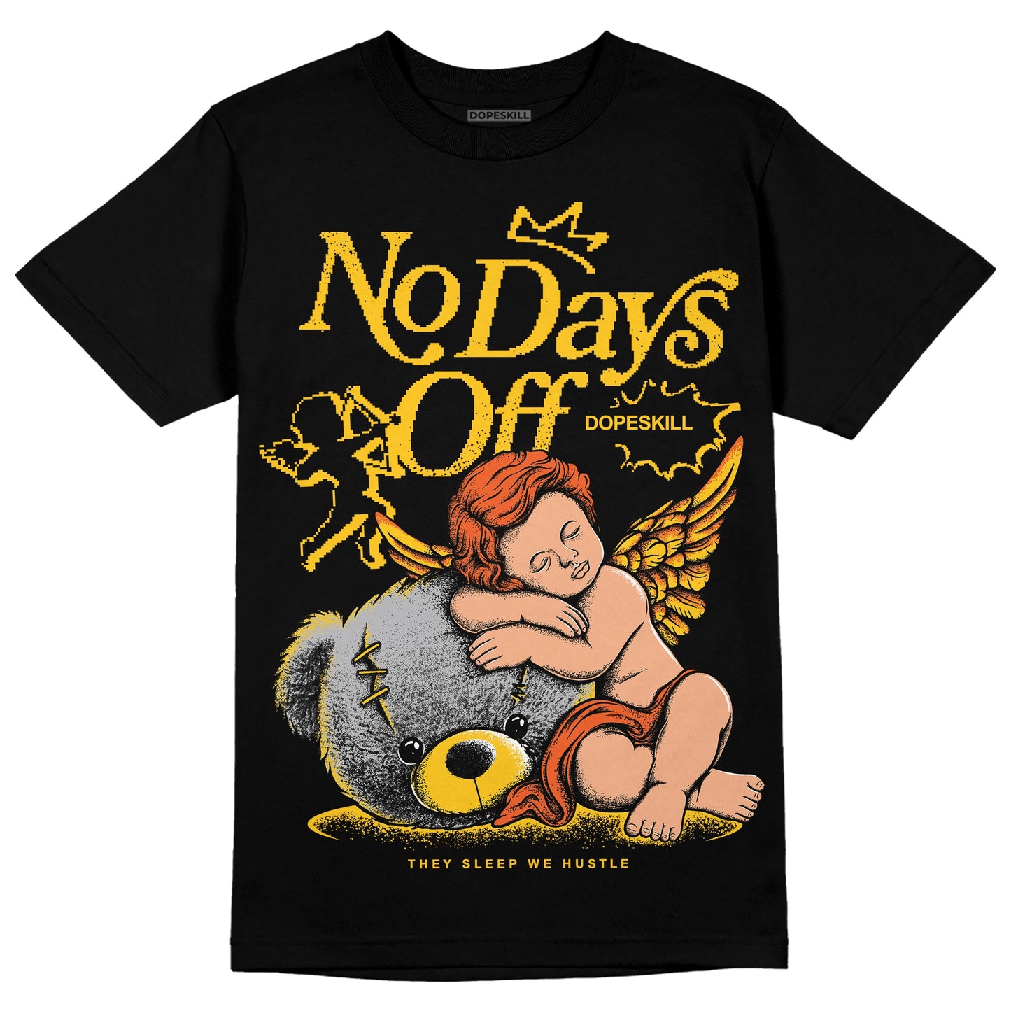 Yellow Collection DopeSkill T-Shirt New No Days Off Graphic
