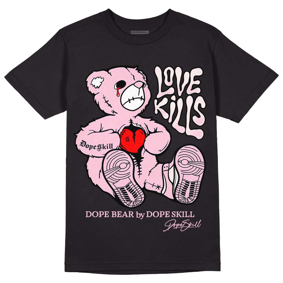 Dunk Low Pink Foam DopeSkill T-Shirt Love Kills Graphic