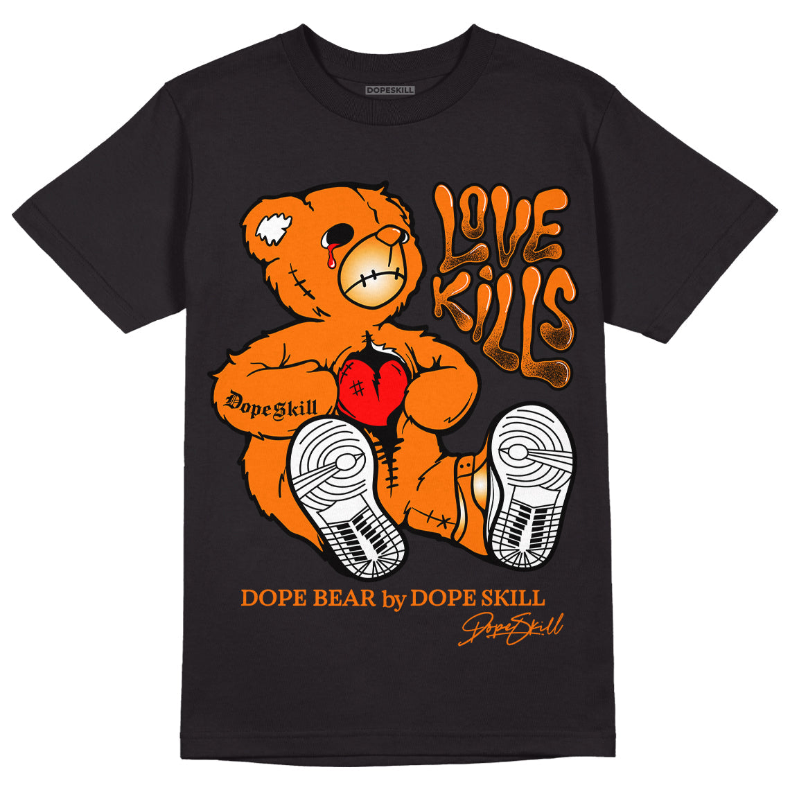 Dunk Low Magma Orange DopeSkill T-Shirt Love Kills Graphic