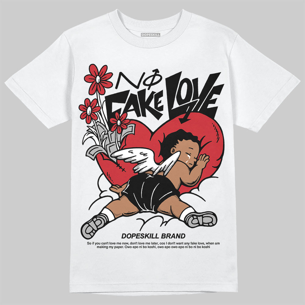 Bred Velvet 11s DopeSkill T-Shirt No Fake Love Graphic