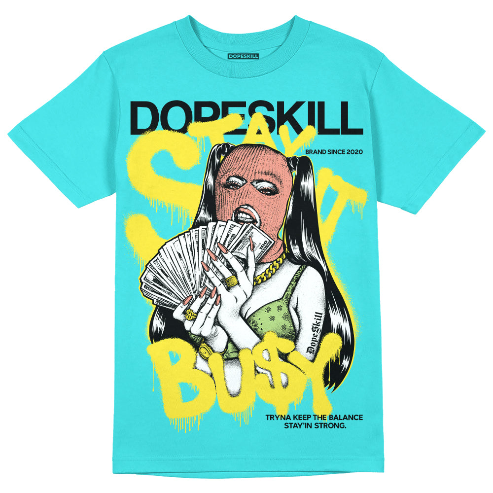 Cyan Burst 9060 DopeSkill Virtual Blue T-Shirt Stay It Busy Graphic