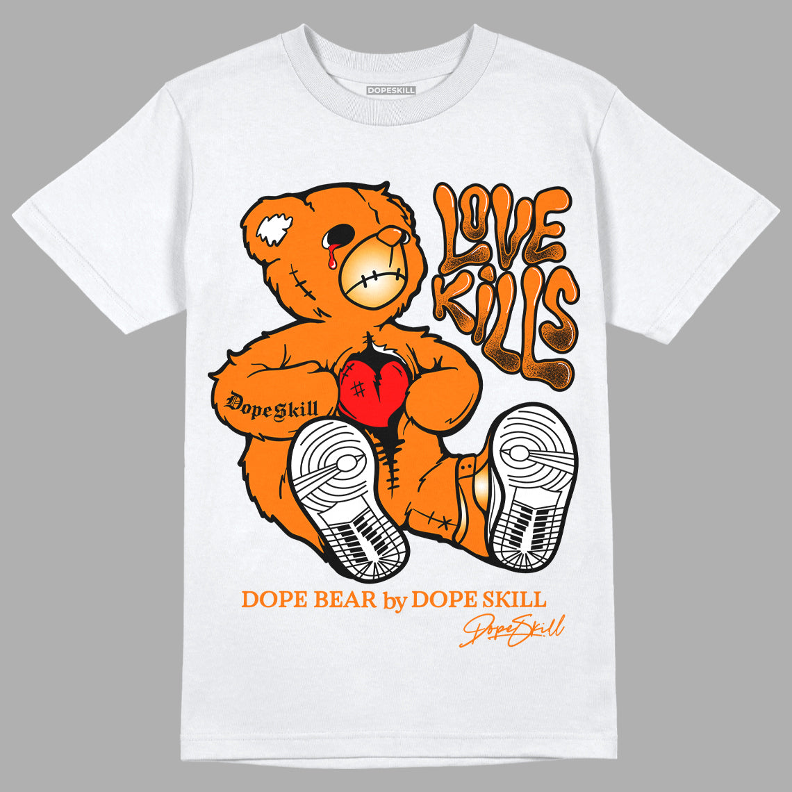 Dunk Low Magma Orange DopeSkill T-Shirt Love Kills Graphic