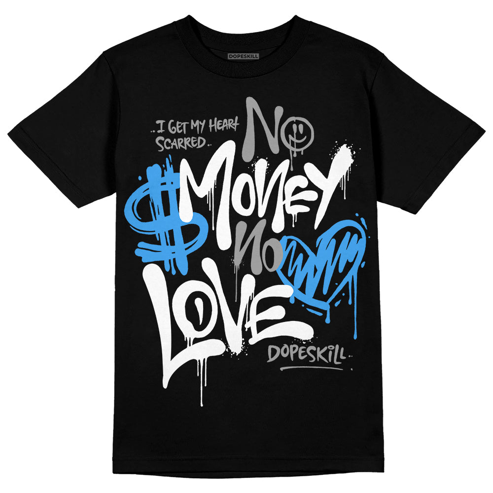 Midnight Navy 3s DopeSkill T-Shirt No Money No Love Typo Graphic