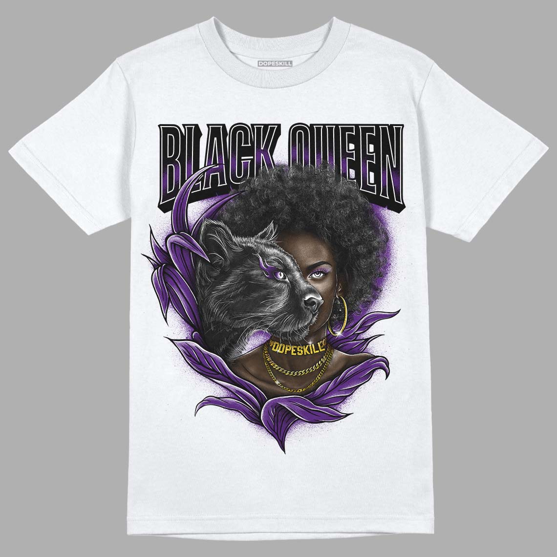 Field Purple 12s DopeSkill T-Shirt New Black Queen Graphic