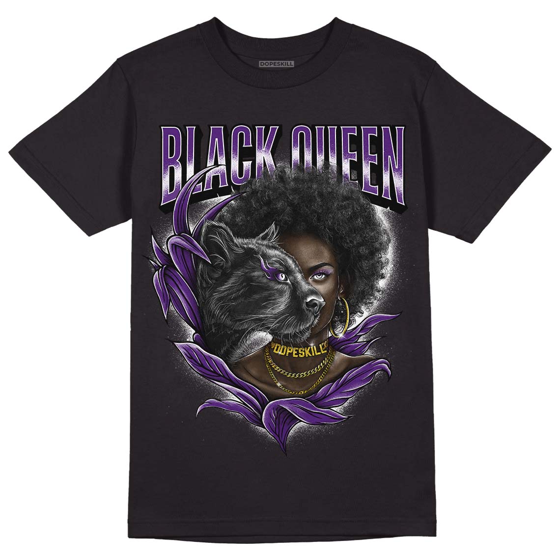 Field Purple 12s DopeSkill T-Shirt New Black Queen Graphic