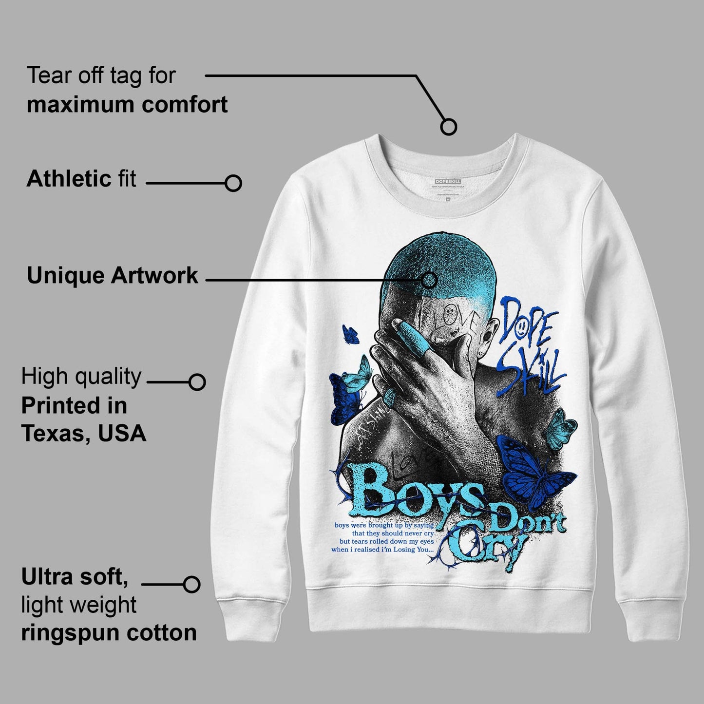 SB Dunk Argon DopeSkill Sweatshirt Boys Don't Cry Graphic
