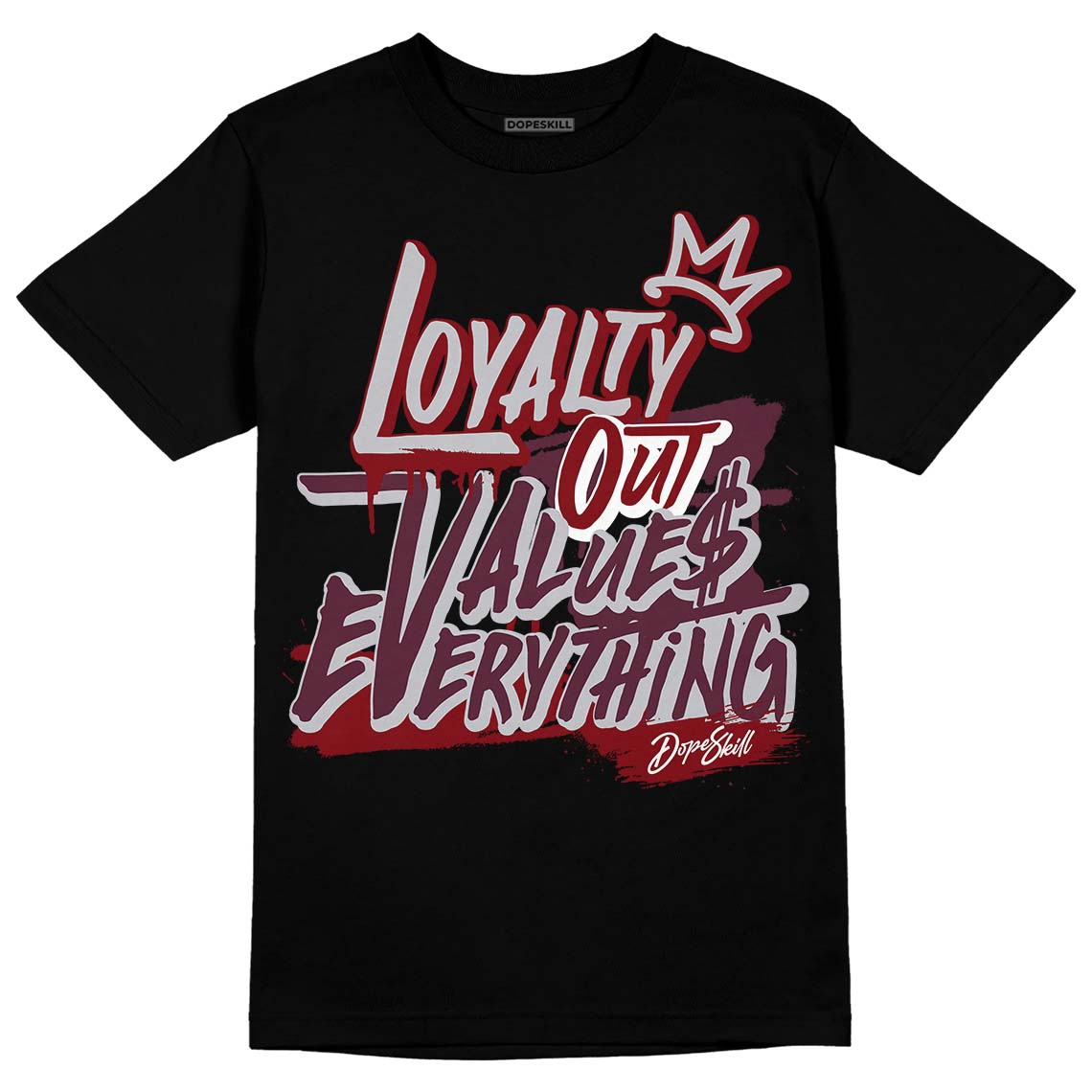 Burgundy 5s DopeSkill T-Shirt LOVE Graphic