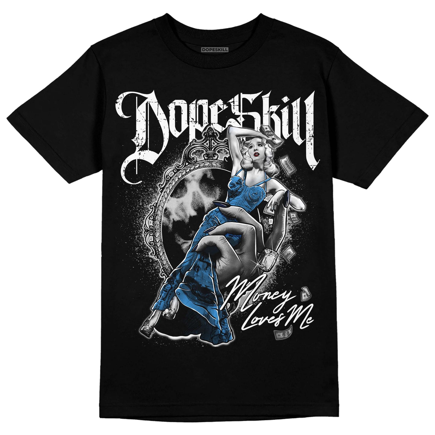 Midnight Navy 3s DopeSkill T-Shirt Money Loves Me Graphic