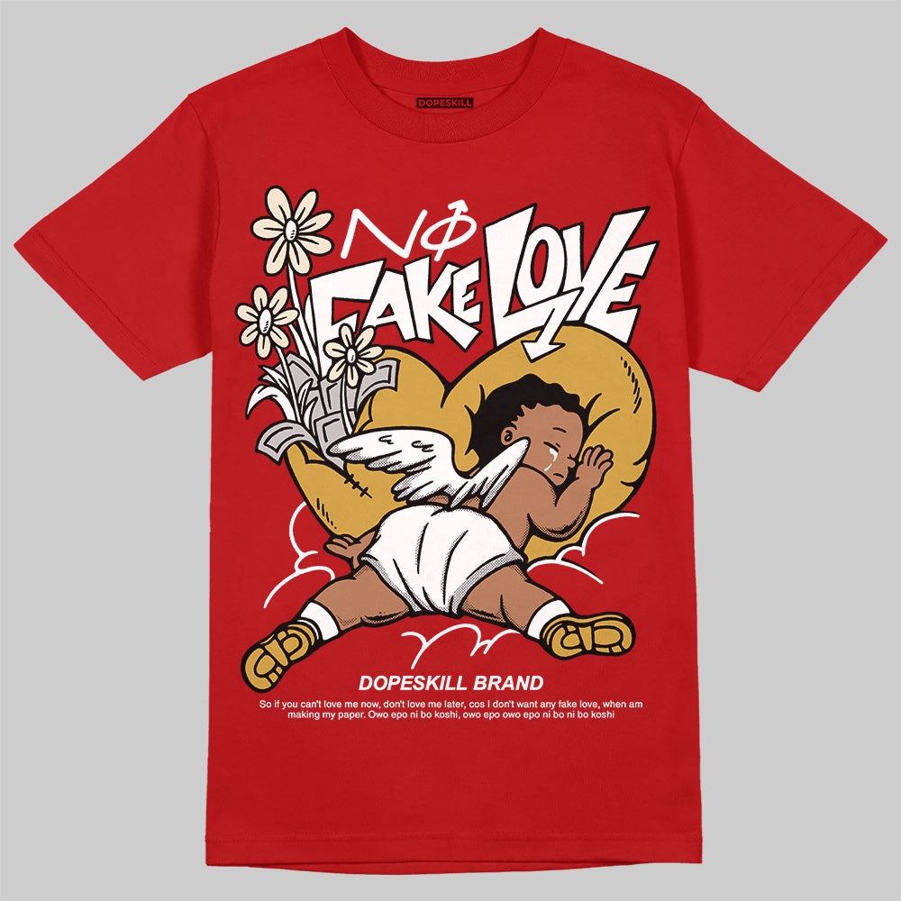 Black Toe Reimagined 1s DopeSkill T-Shirt No Fake Love Graphic