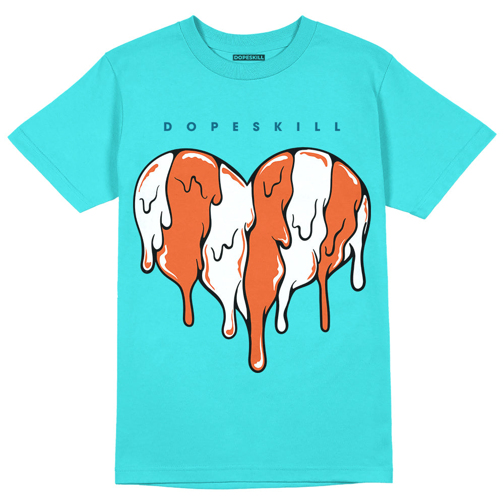 Dunk Dolphins DopeSkill Tahiti Blue T-shirt Slime Drip Heart Graphic