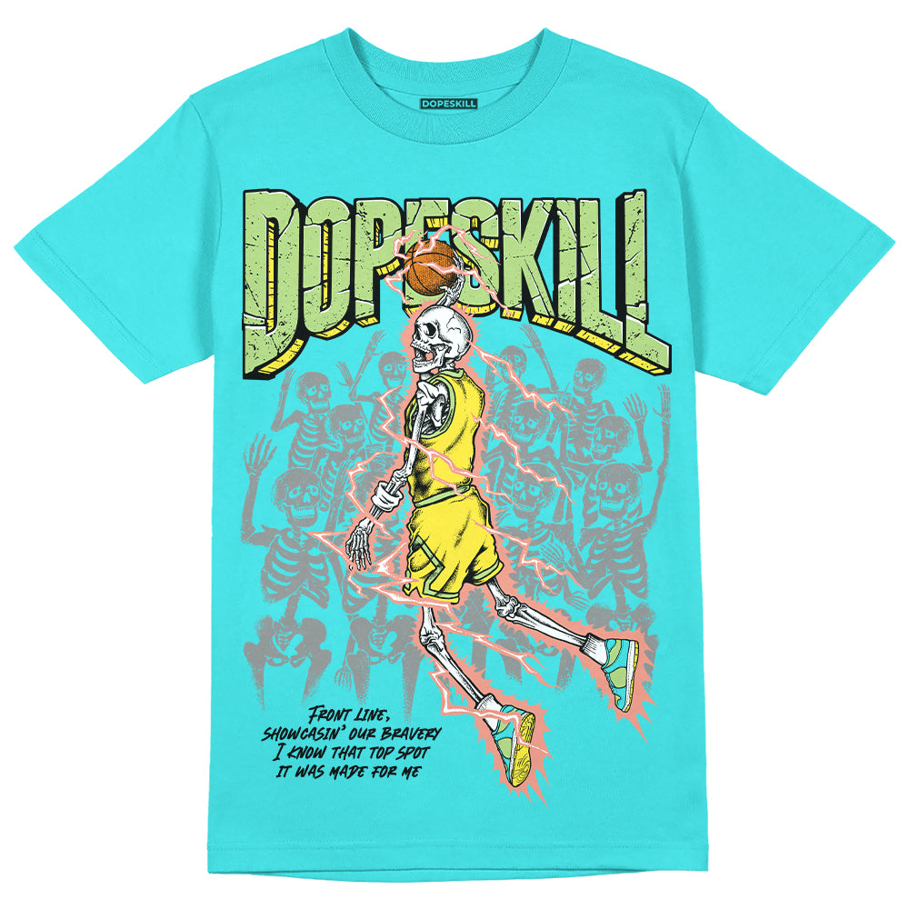 Cyan Burst 9060 DopeSkill Virtual Blue T-Shirt Thunder Dunk Graphic