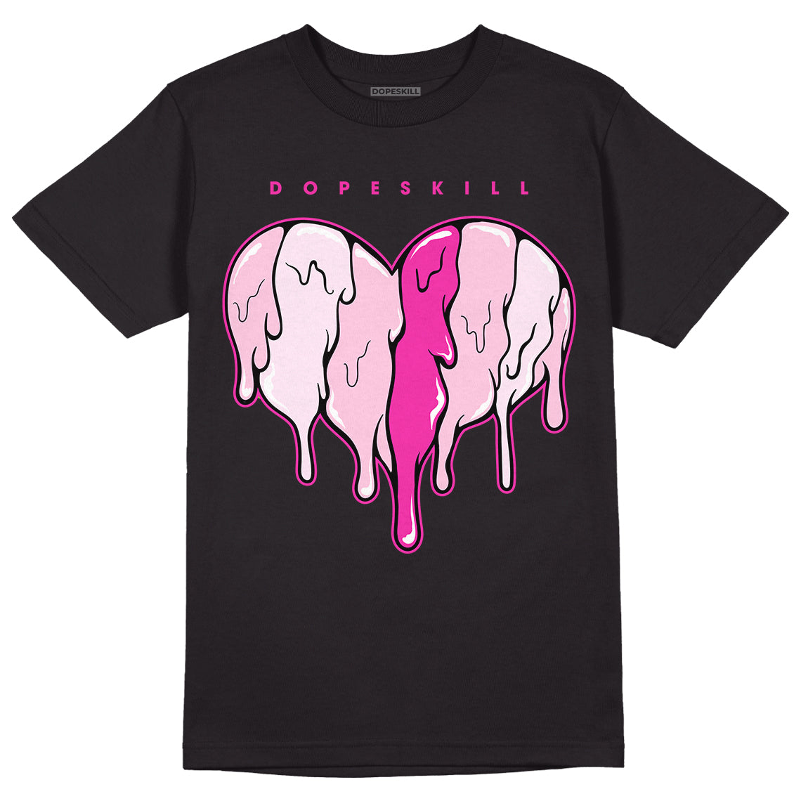 Triple Pink Dunk Low DopeSkill T-Shirt Slime Drip Heart Graphic