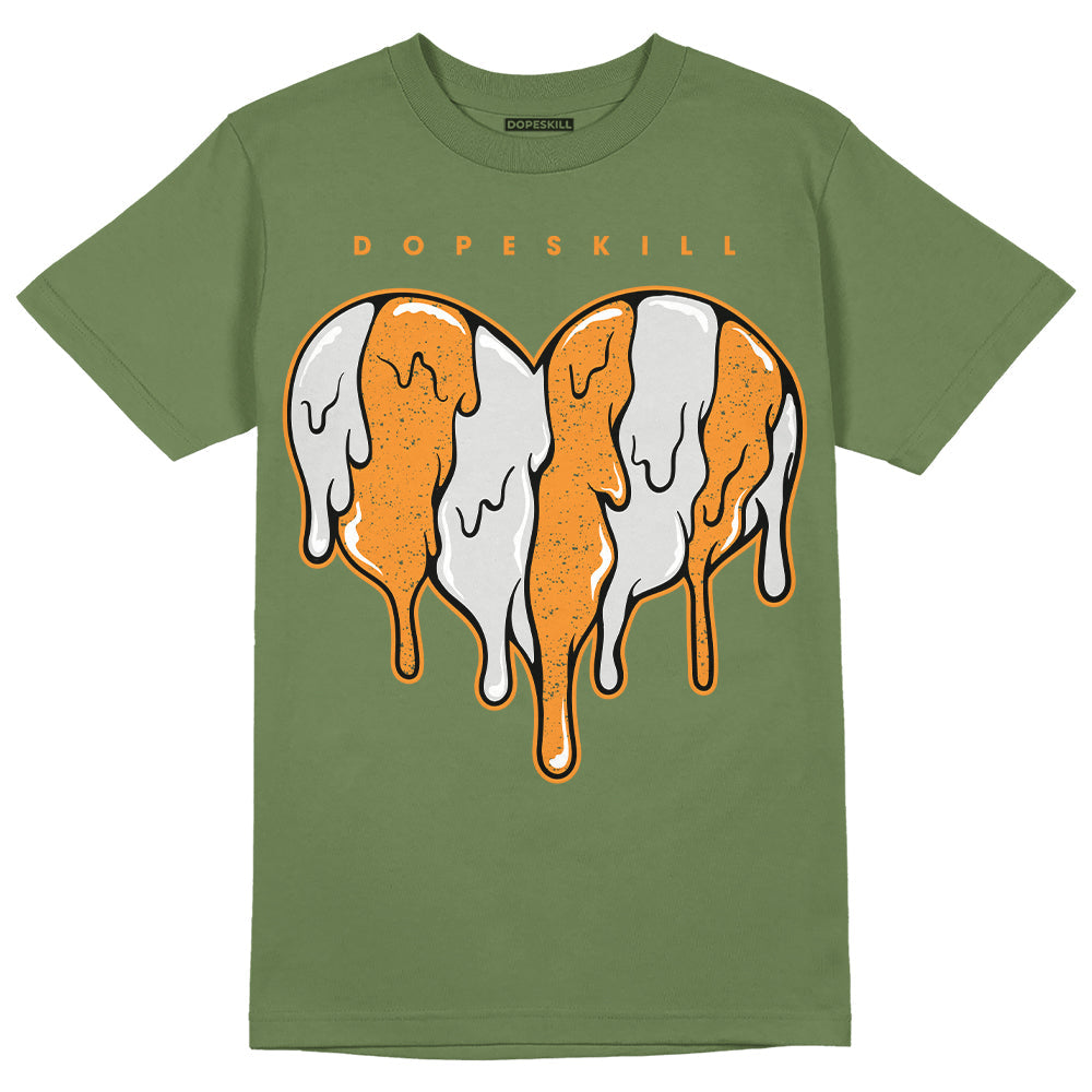 Olive 5s DopeSkill Olive T-shirt Slime Drip Heart Graphic