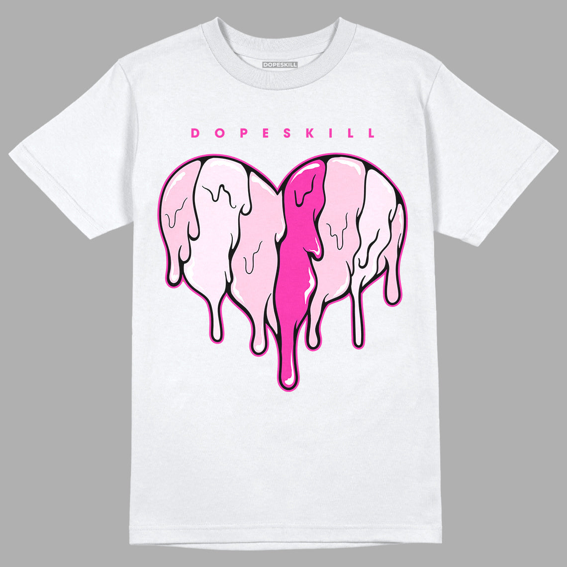 Triple Pink Dunk Low DopeSkill T-Shirt Slime Drip Heart Graphic