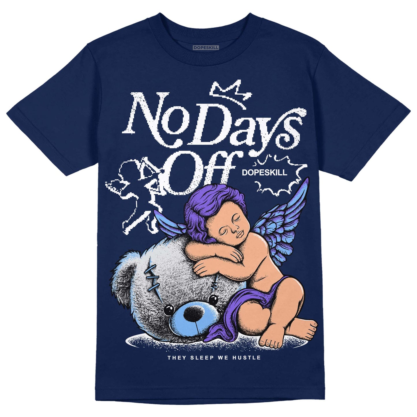 Midnight Navy 5s DopeSkill Navy T-Shirt New No Days Off Graphic