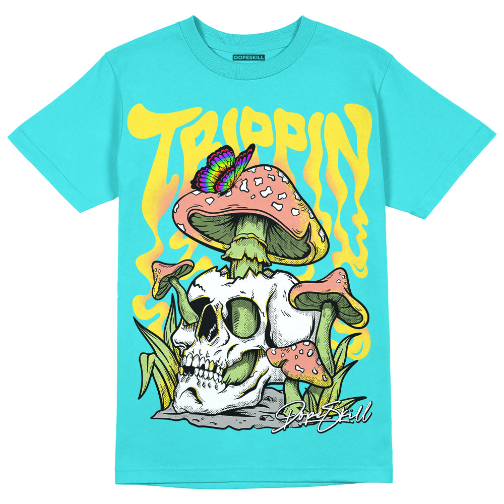 Cyan Burst 9060 DopeSkill Virtual Blue T-shirt Trippin Graphic