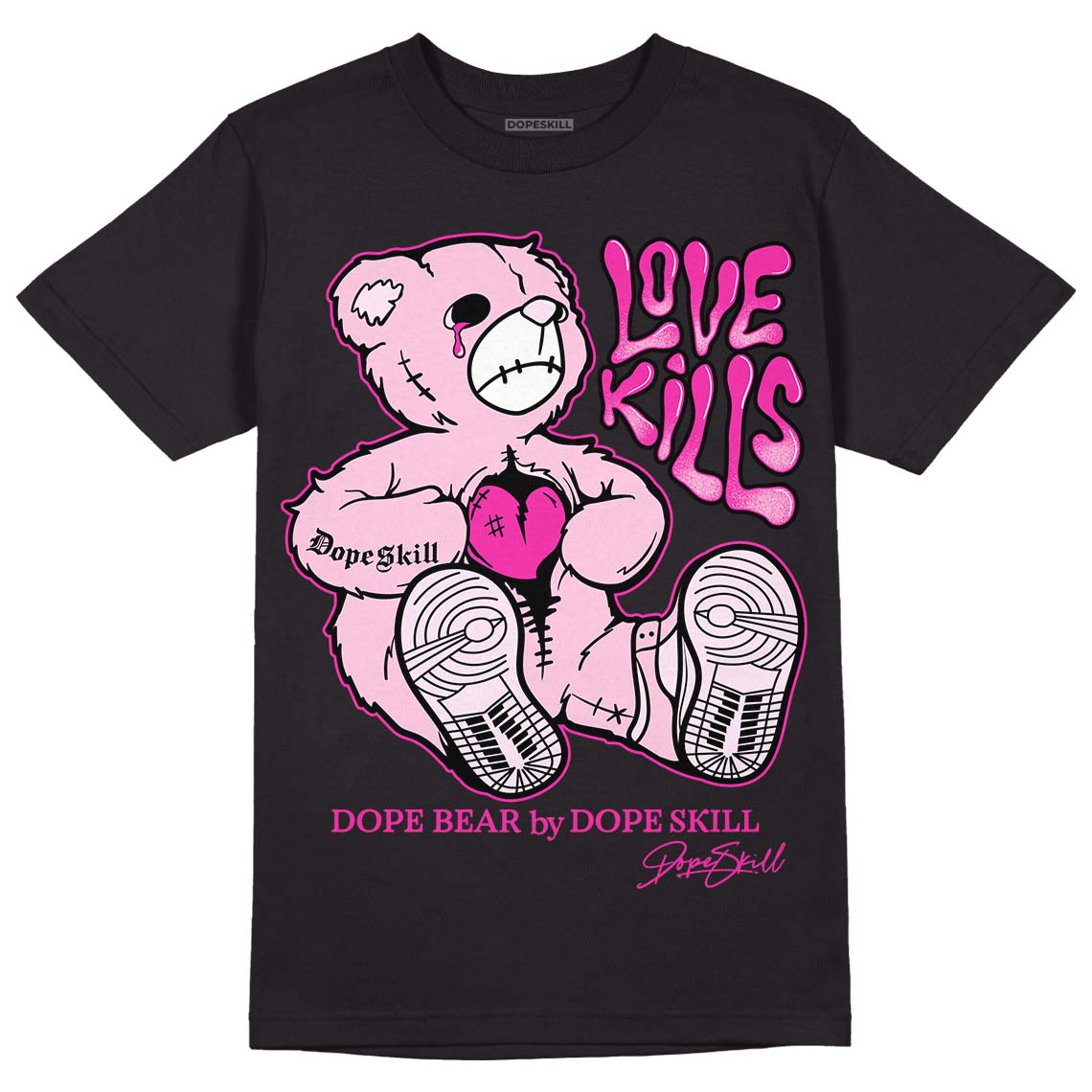 Triple Pink Dunk Low DopeSkill T-Shirt Love Kills Graphic