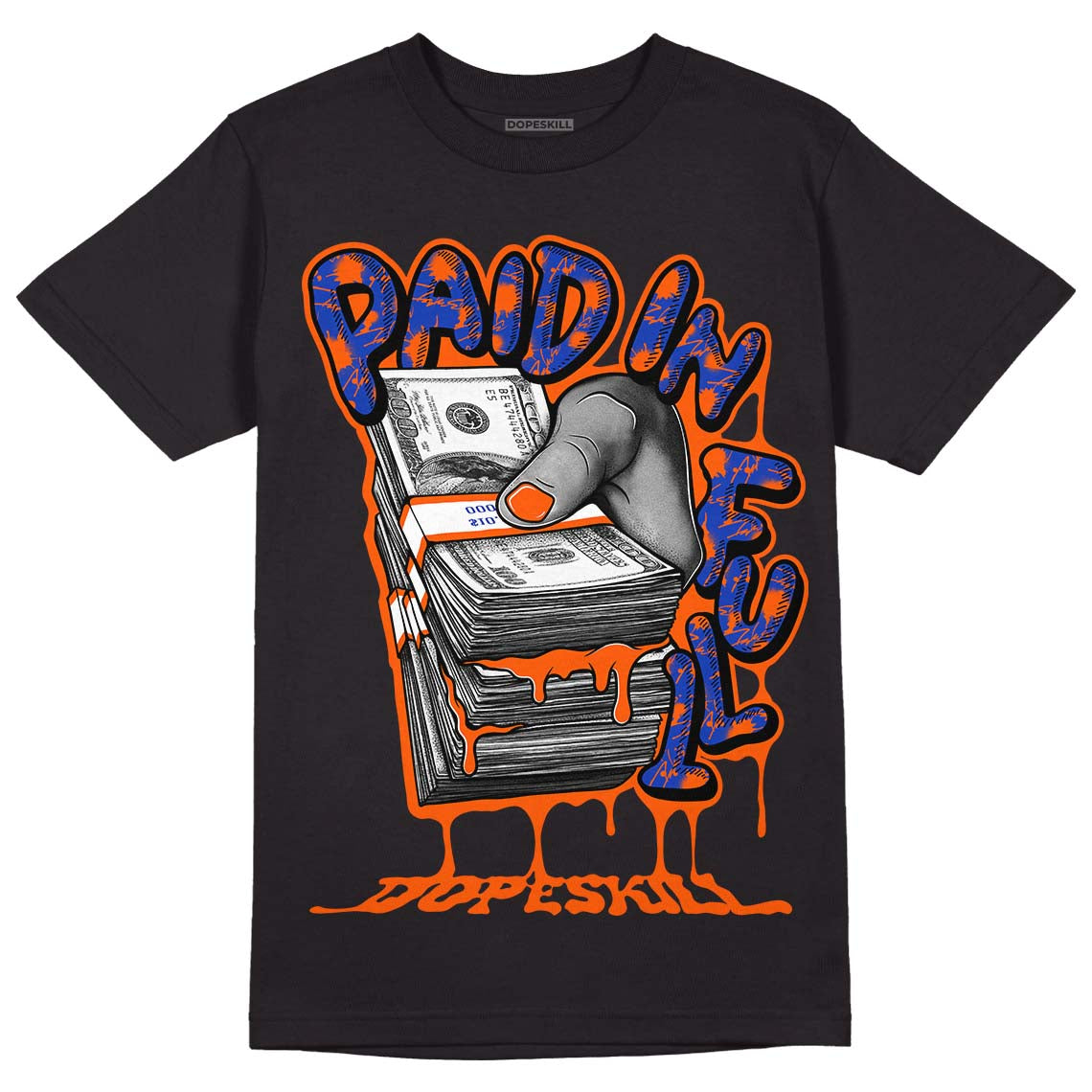 Dunk Low Futura Orange Blaze DopeSkill T-Shirt Paid In Full Graphic