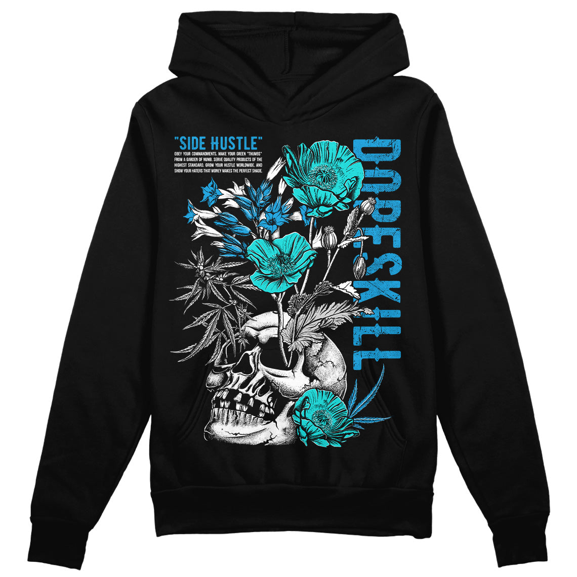 Military Blue 4s DopeSkill Hoodie Sweatshirt Side Hustle Graphic