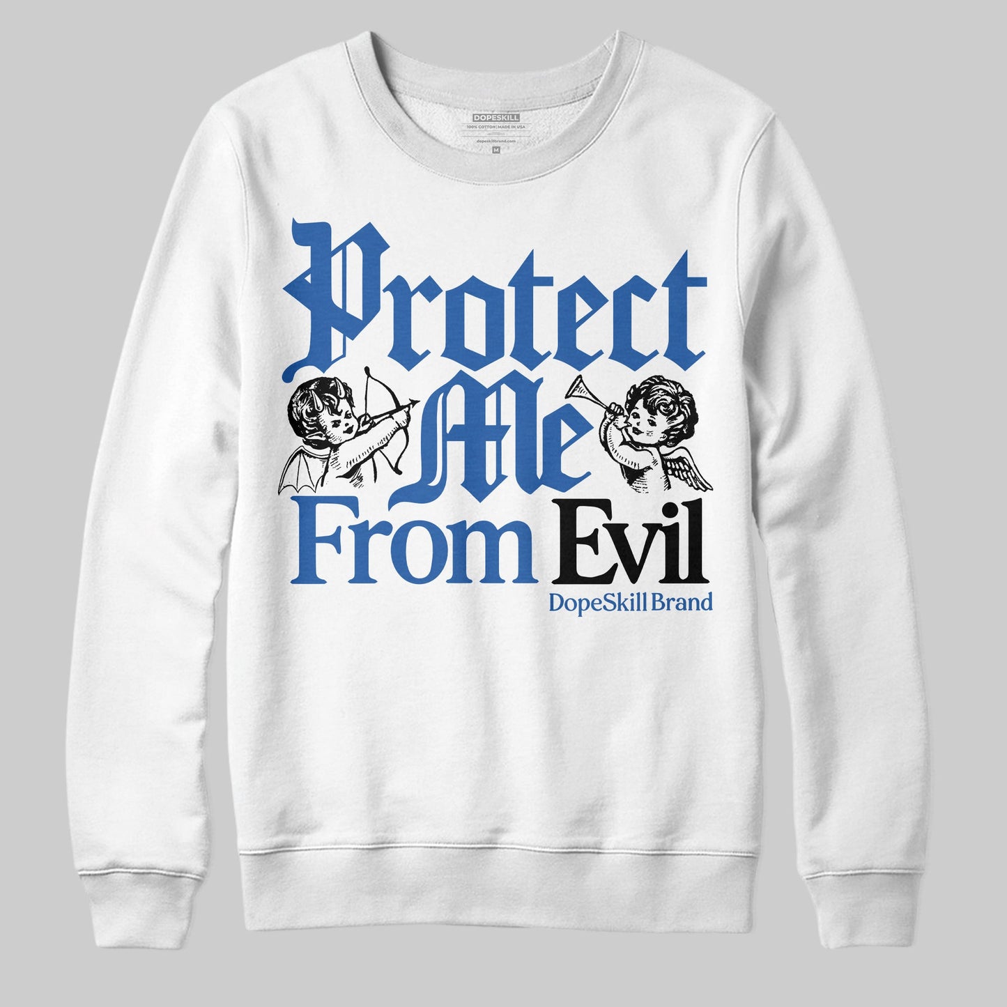 Blueberry 12s DopeSkill Sweatshirt Protect Me From Evil Graphic