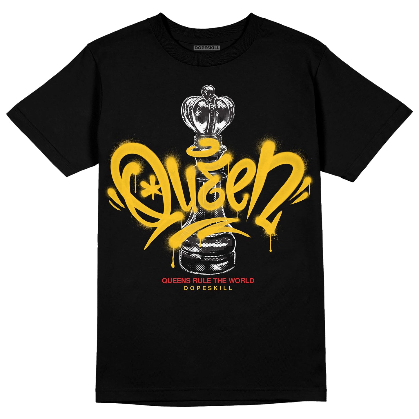 Yellow Collection DopeSkill T-Shirt Queen Chess Graphic