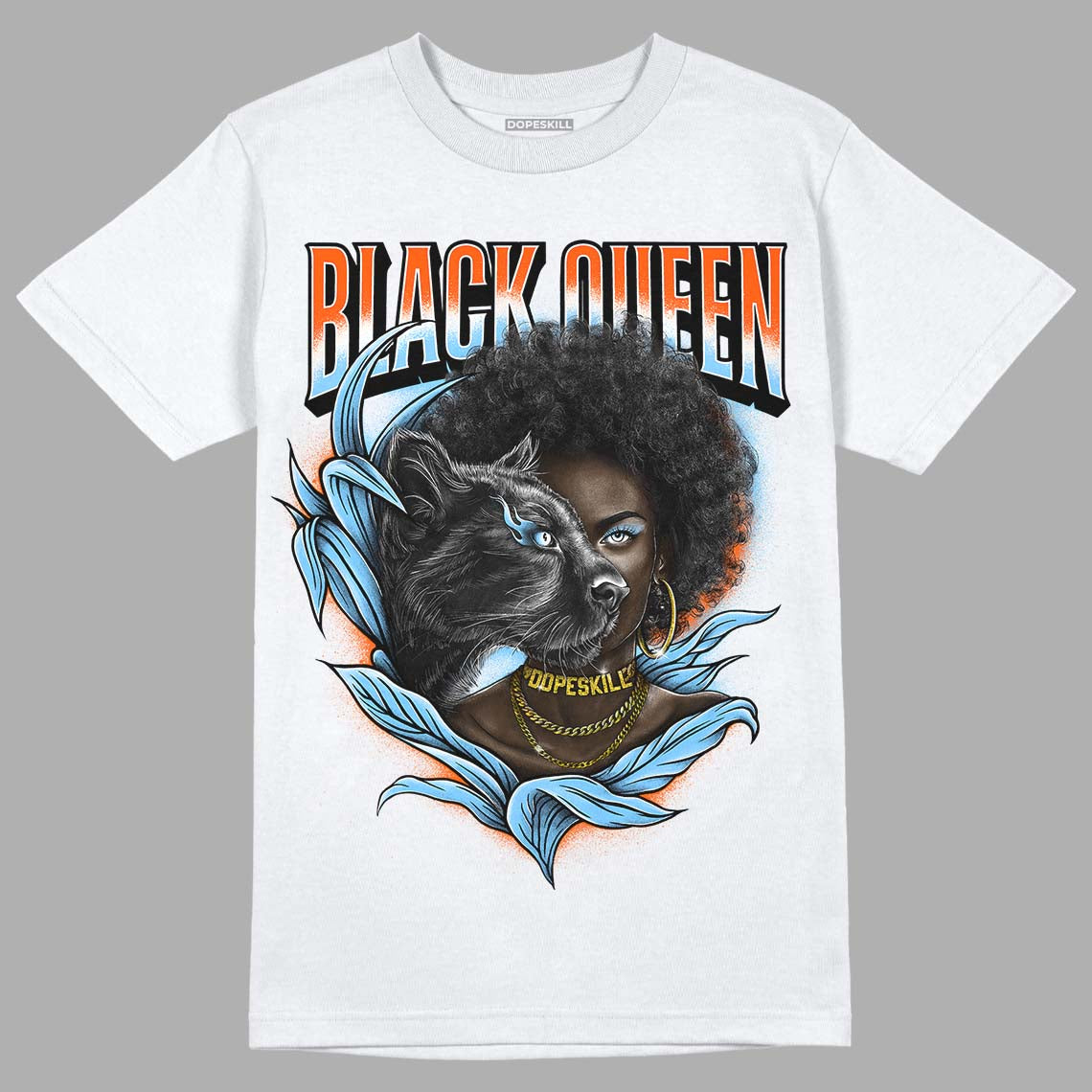 Dunk Low Futura University Blue DopeSkill T-Shirt New Black Queen Graphic