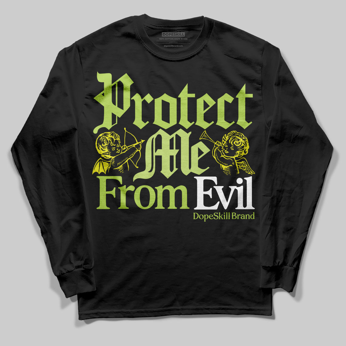 Bright Cactus 13s DopeSkill Long Sleeve T-Shirt Protect Me From Evil Graphic