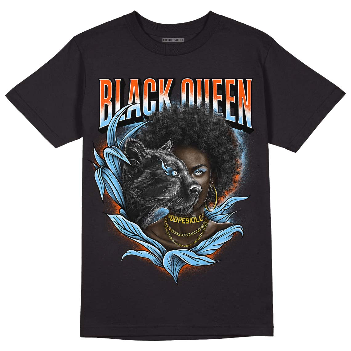 Dunk Low Futura University Blue DopeSkill T-Shirt New Black Queen Graphic