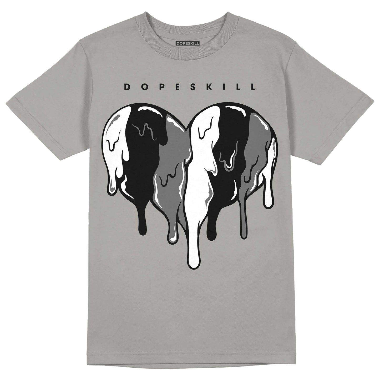 Grey Collection DopeSkill Grey T-shirt Slime Drip Heart Graphic