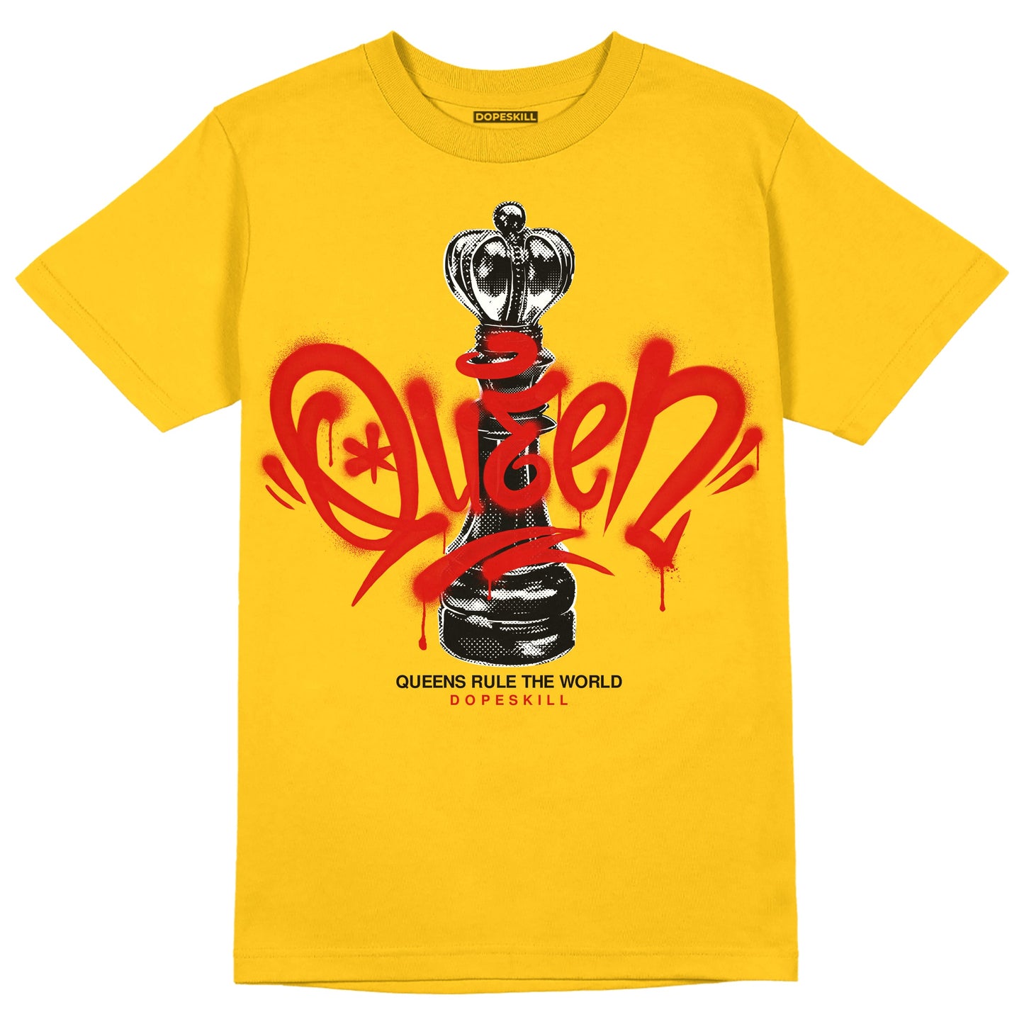 Yellow Collection DopeSkill Gold T-shirt Queen Chess Graphic