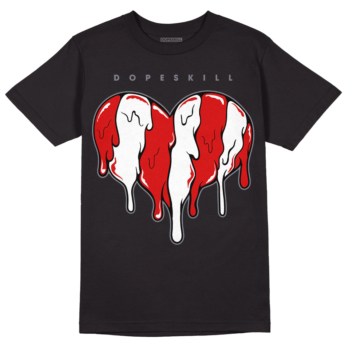 Gym Red 9s DopeSkill T-Shirt Slime Drip Heart Graphic