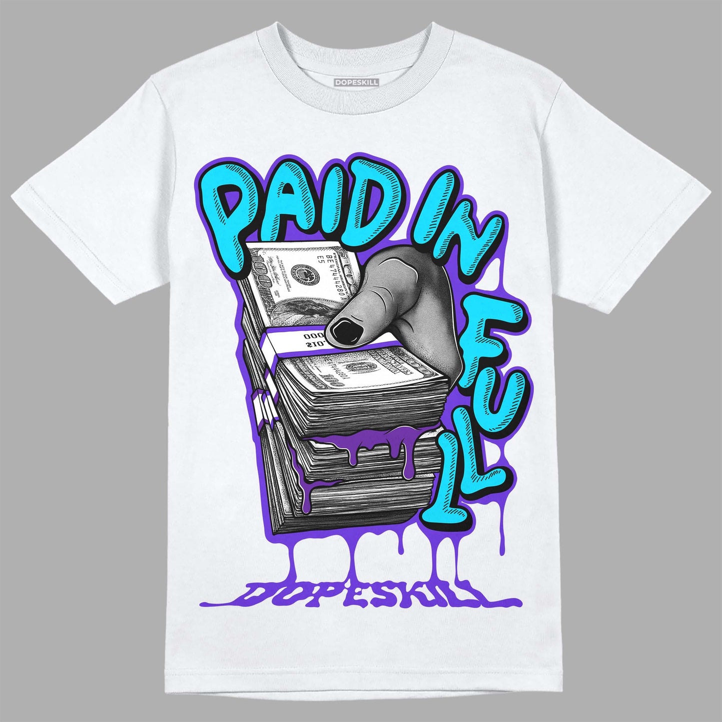 Aqua 6s DopeSkill T-Shirt Paid In Full Graphic