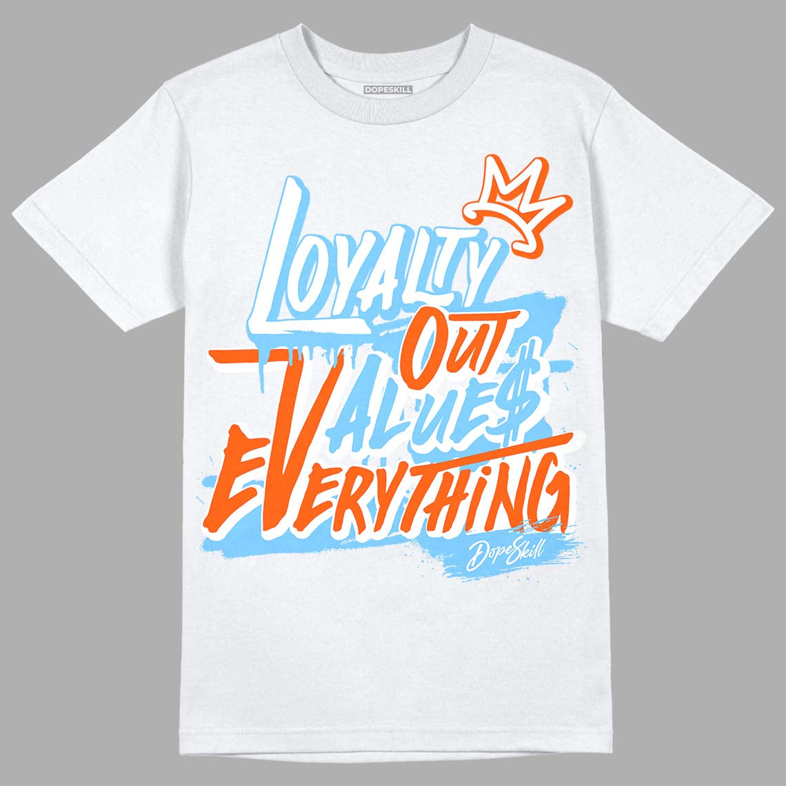 Dunk Low Futura University Blue DopeSkill T-Shirt LOVE Graphic