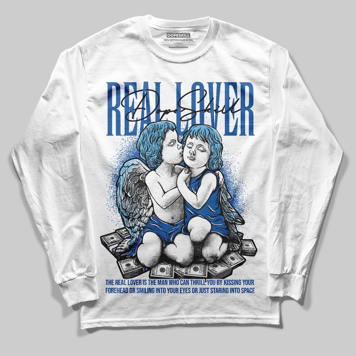 Blueberry 12s DopeSkill Long Sleeve T-shirt Real Lover Graphic