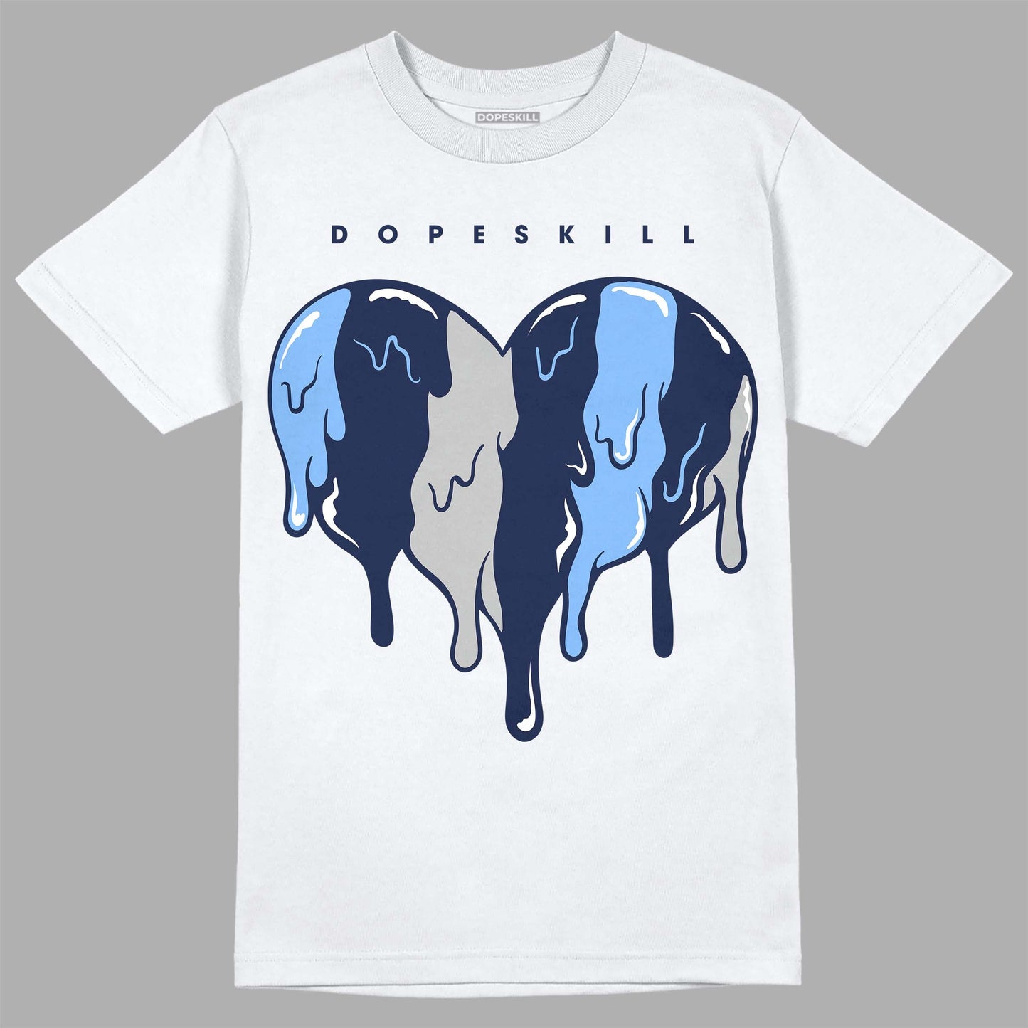 Midnight Navy 5s DopeSkill T-Shirt Slime Drip Heart Graphic