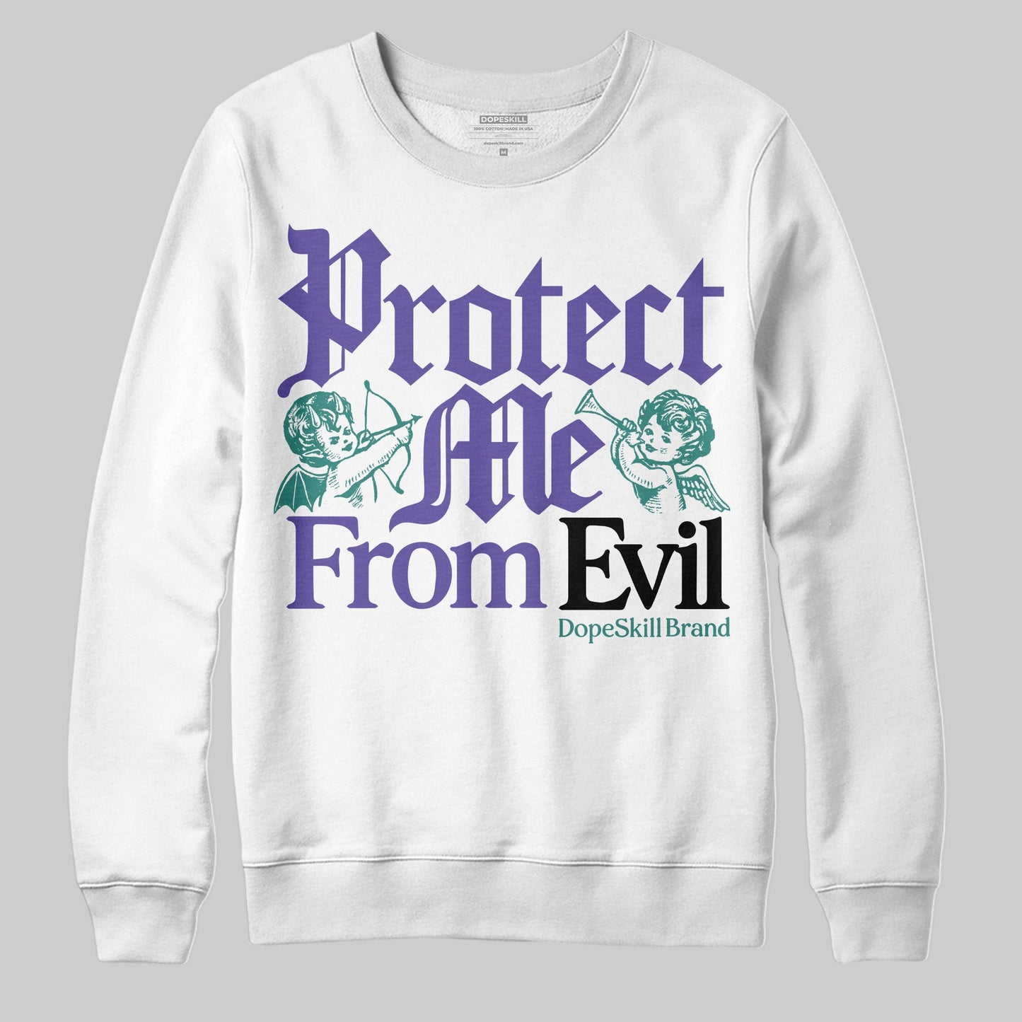 Grape 5s DopeSkill Sweatshirt Protect Me From Evil Graphic