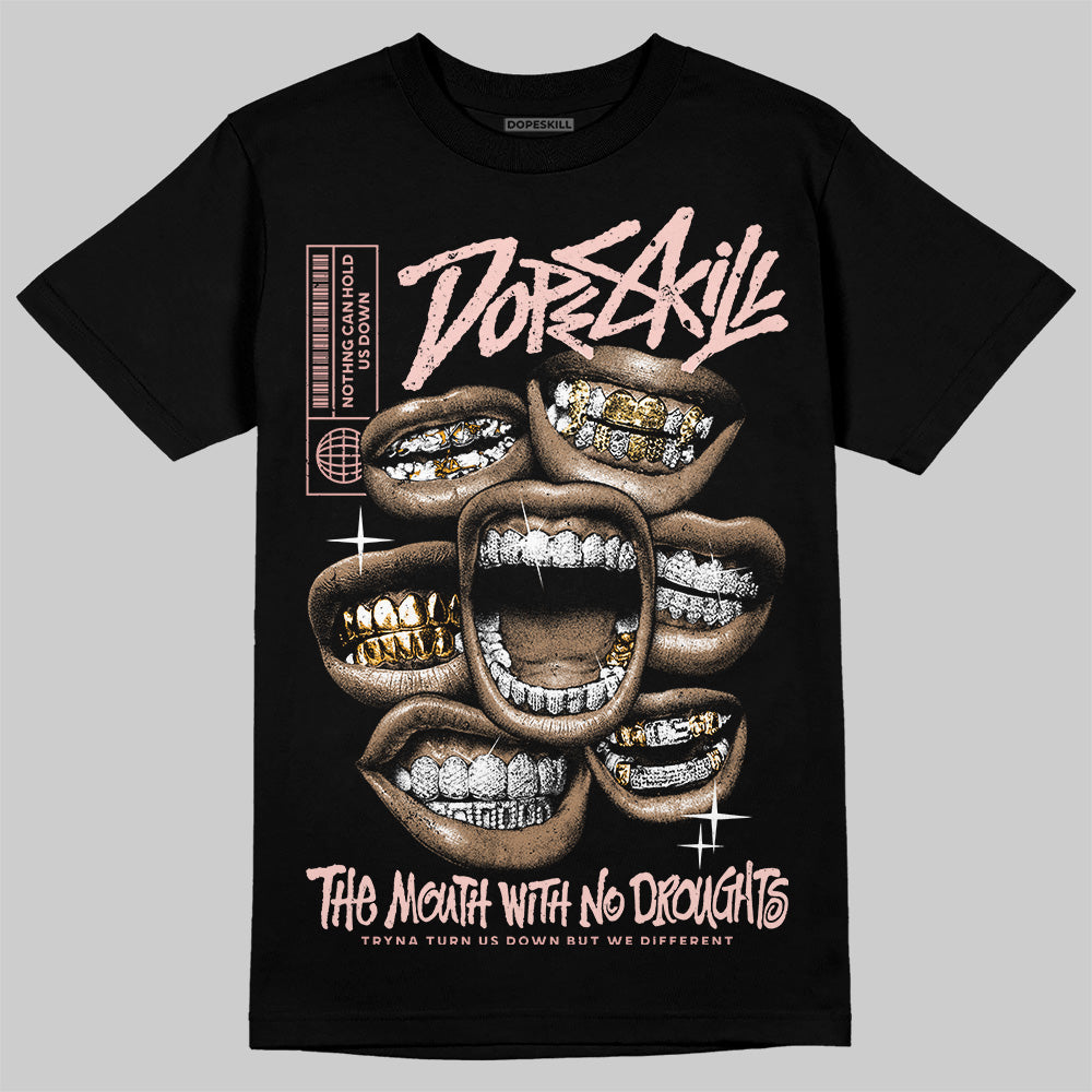 Leather Curb Glitter Pale Pink DopeSkill T-Shirt The Mouth With No Droughts Graphic