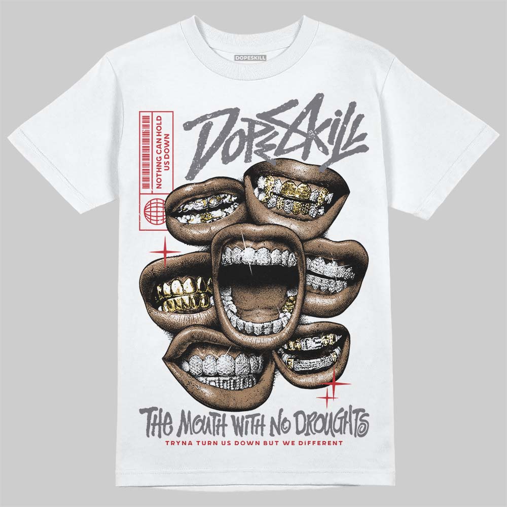 Cement Grey 3s DopeSkill T-Shirt The Mouth With No Droughts Graphic