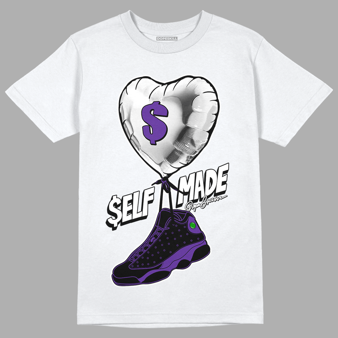 AJ 13 Court Purple DopeSkill T-Shirt Self Made Graphic