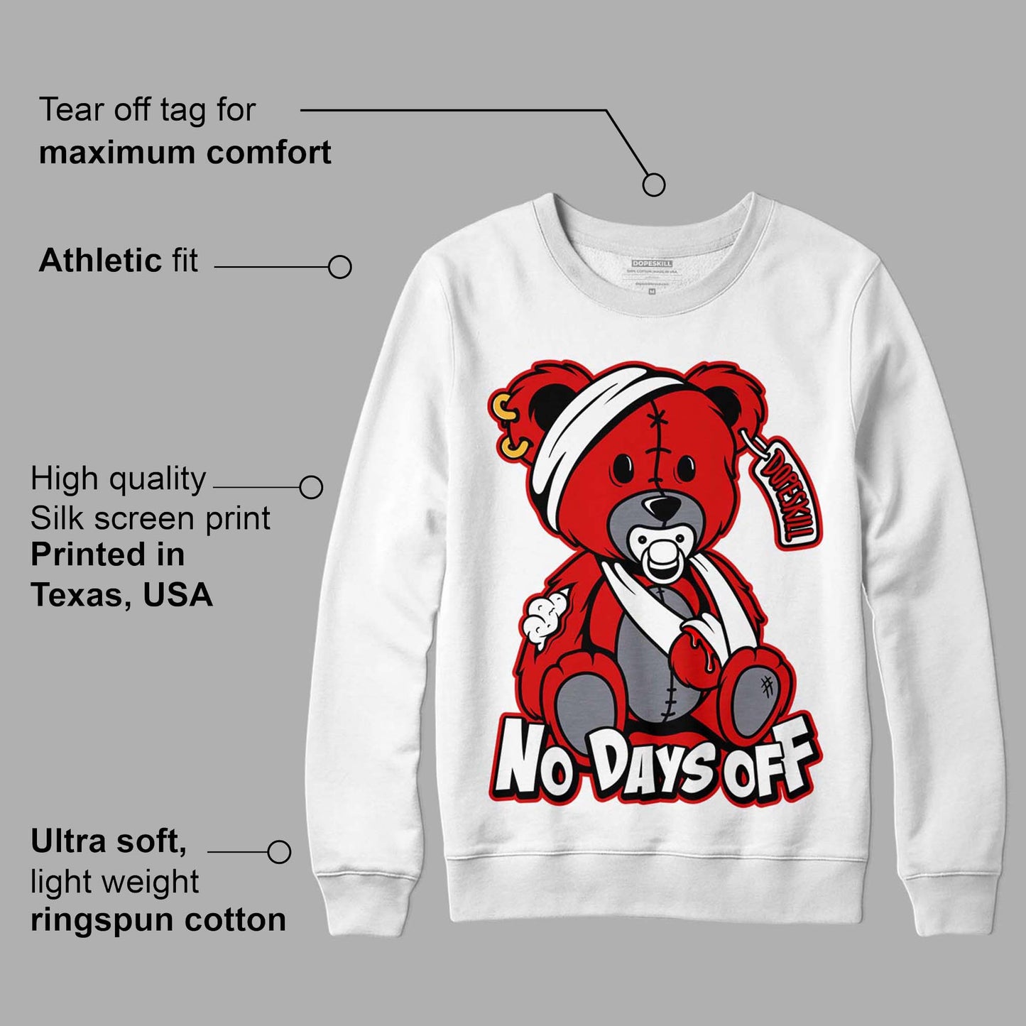 Gym Red 9s DopeSkill Sweatshirt Hurt Bear Graphic
