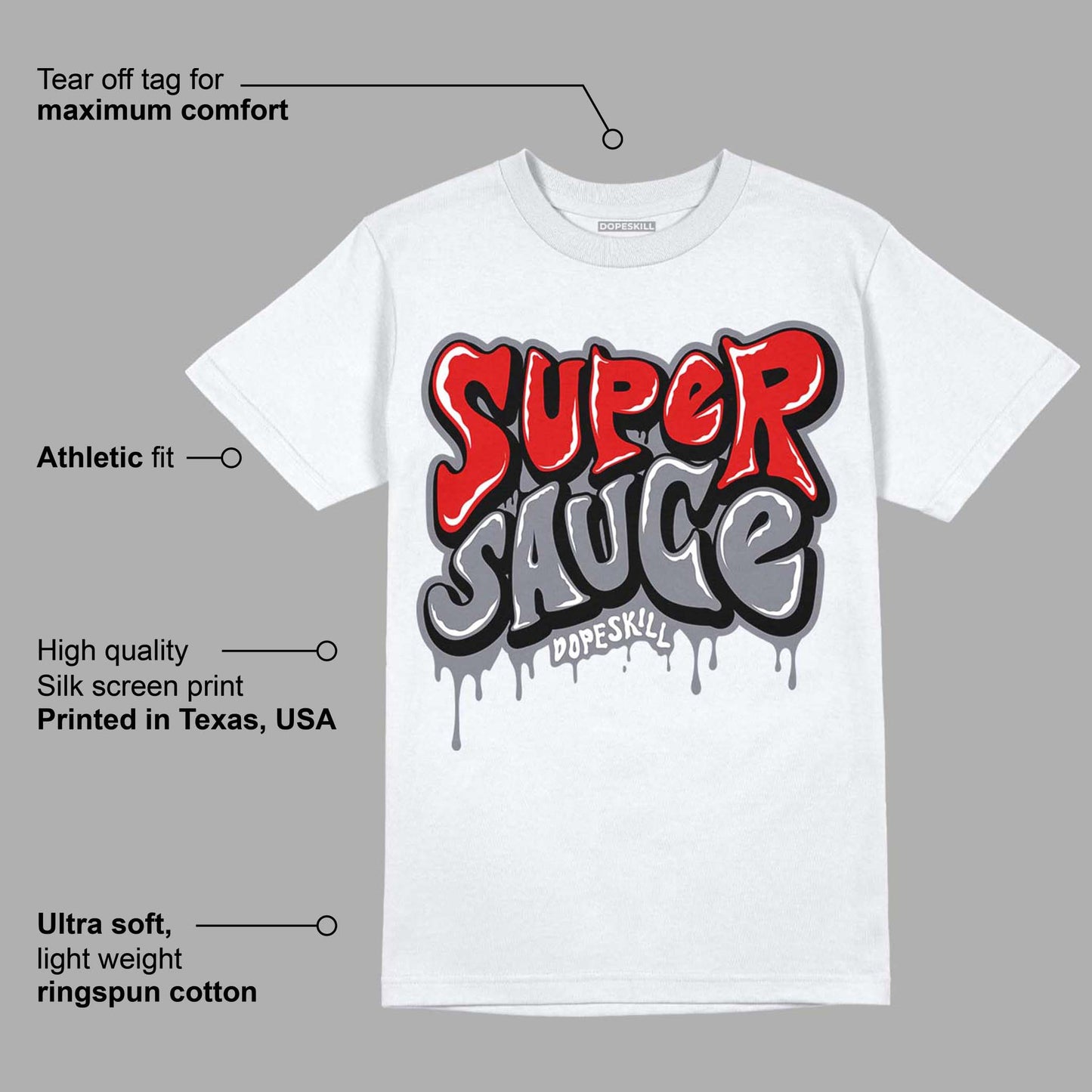 Fire Red 9s DopeSkill T-Shirt Super Sauce Graphic