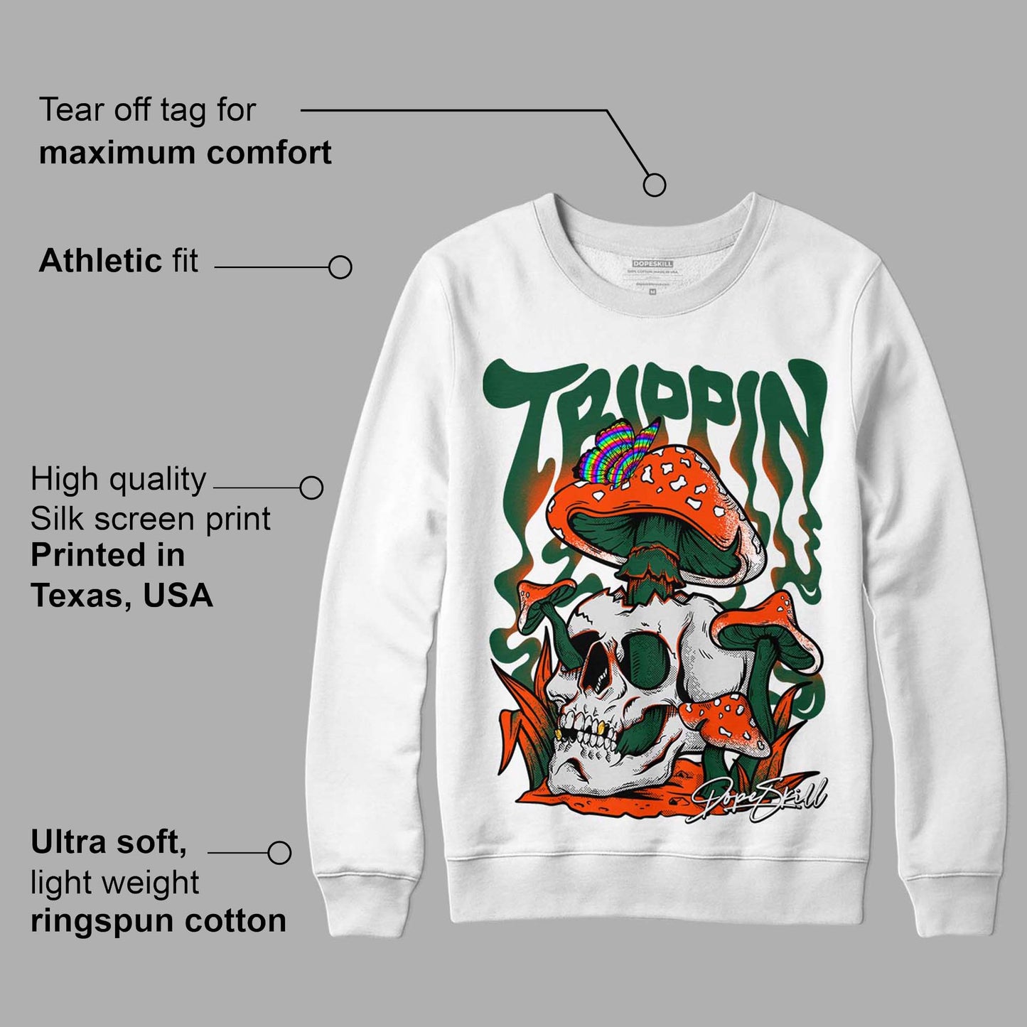Dunk Low Team Dark Green Orange DopeSkill Sweatshirt Trippin Graphic