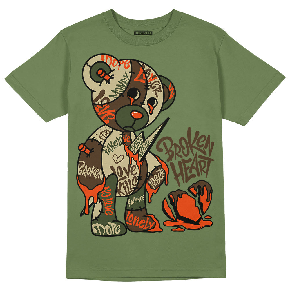 Olive Collection DopeSkill Olive T-shirt Broken Heart Graphic