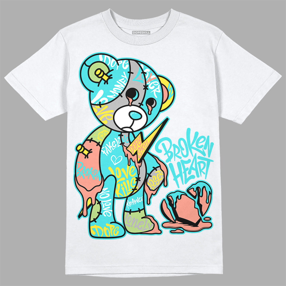 Cyan Burst 9060 DopeSkill T-Shirt Broken Heart Graphic